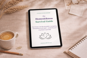 Woman traveling abroad exploring a local market, symbolizing skills gained from living in a new country